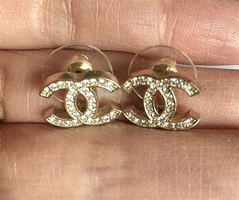 chanel stud earrings gold|chanel earrings real gold.